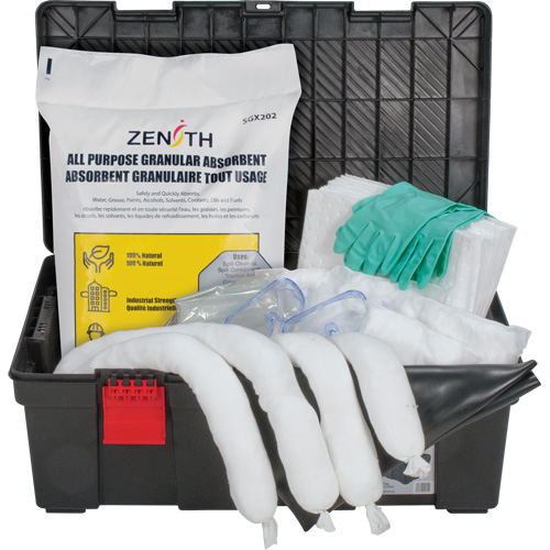 Trousses contre les d&eacute;versements dans une boîte &agrave; outils, Huile seulement, Bac, Absorbance de 31 gal. US Waymarc Industries Inc