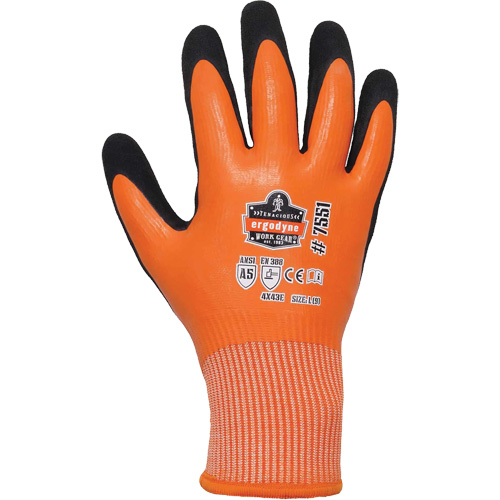 Gants de travail enduits et r&eacute;sistant &agrave; la coupe pour l'hiver ProFlex 7551, Taille Petit, Calibre 10/13, Rev&ecirc;tement Nitrile/Latex de caoutchouc, Enveloppe en PEHP, ASTM ANSI niveau A5/EN 388 niveau E Waymarc Industries Inc