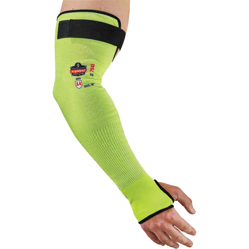 ProFlex 7941-PR Cut-Resistant Protective Arm Sleeve, TenaLux, 18", ASTM ANSI Level A4/EN 388 Level D, High Visibility Lime Waymarc Industries Inc