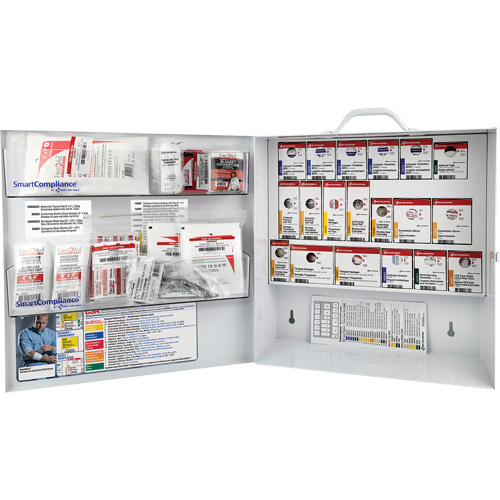 Armoire pour premiers soins SmartCompliance, R&eacute;pond &agrave; la norme CSA Z1220-17 type 2 environnements &agrave; faible risque, Moyen (26-50 travailleurs) Waymarc Industries Inc