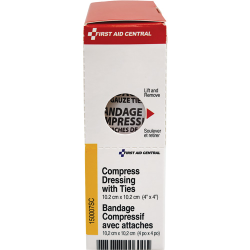 SmartCompliance&reg; Refill Compress Pressure Bandage with Ties, 4" L x 4" W Waymarc Industries Inc