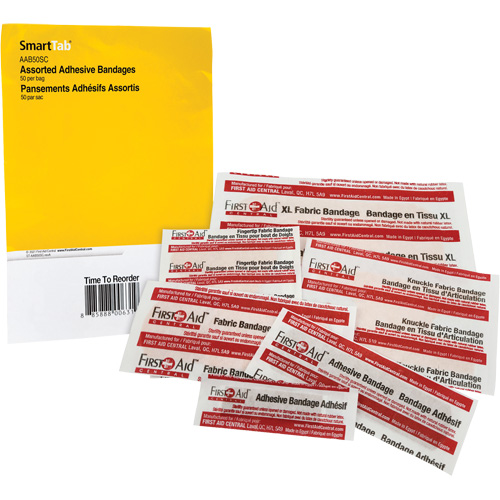 Recharge de bandages adh&eacute;sifs SmartCompliance, Assorti, Tissu/Plastique, Non st&eacute;rile Waymarc Industries Inc