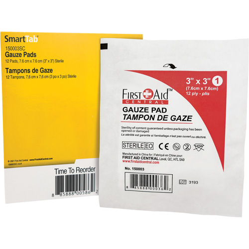 SmartCompliance&reg; Refill Gauze, Pad, 3" L x 3" W, Sterile, Medical Device Class 1 Waymarc Industries Inc