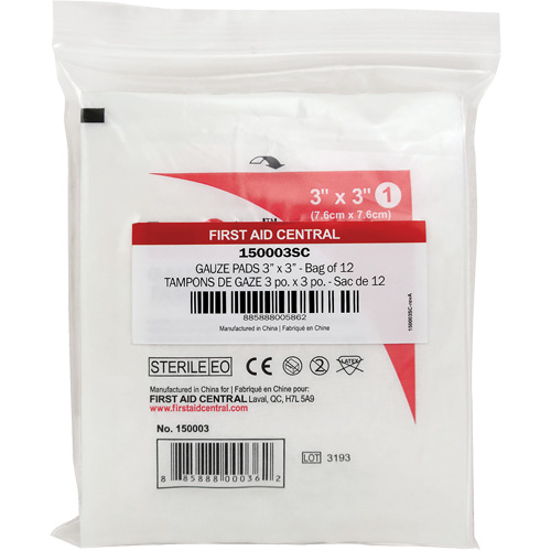 SmartCompliance&reg; Refill Gauze, Pad, 3" L x 3" W, Sterile, Medical Device Class 1 Waymarc Industries Inc