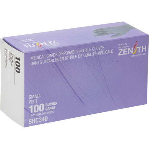 Medical Grade Disposable Gloves, Small, Nitrile, 6-mil, Powder-Free, Black, Class 2 Waymarc Industries Inc