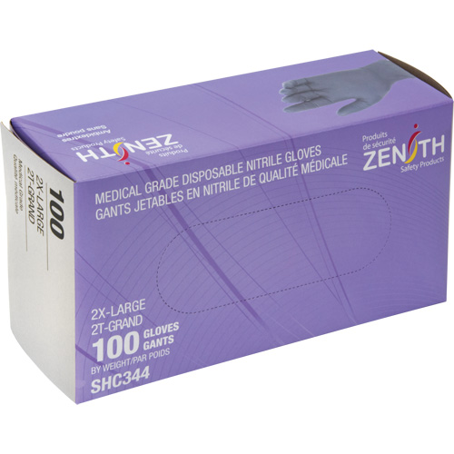 Medical Grade Disposable Gloves, 2X-Large, Nitrile, 6-mil, Powder-Free, Black, Class 2 Waymarc Industries Inc