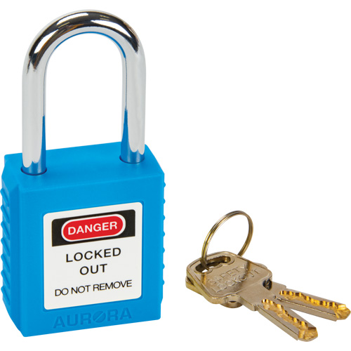 Verrouillage pour les consignations, Cadenas de s&eacute;curit&eacute;, Cl&eacute;s diff&eacute;rentes, Thermoplastique, Largeur de 1-1/2" Waymarc Industries Inc