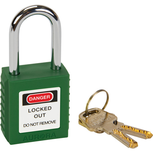 Safety Lock, Green, Keyed Different, Thermoplastic, 1-1/2" Width Waymarc Industries Inc