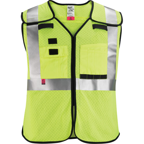 Gilet de s&eacute;curit&eacute; &agrave; maille d&eacute;tachable, Noir/Jaune lime haute visibilit&eacute;, Moyen/Petit Waymarc Industries Inc