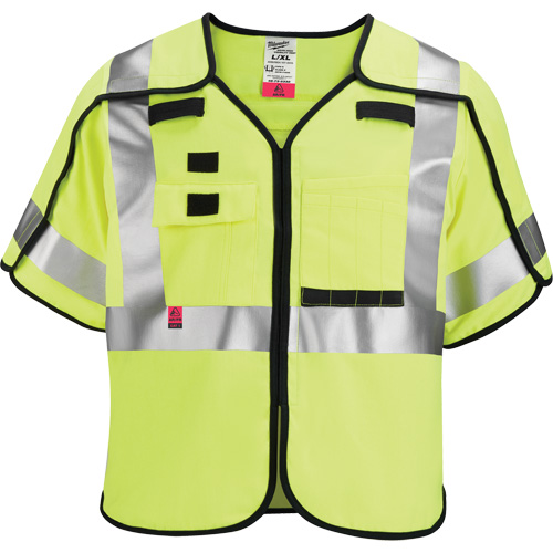 Gilet de s&eacute;curit&eacute; &agrave; maille d&eacute;tachable, Noir/Jaune lime haute visibilit&eacute;, Moyen/Petit Waymarc Industries Inc