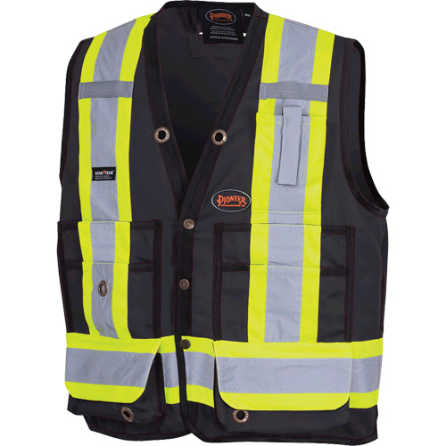 6692BK Surveyor's Safety Vest, Black, Medium, Polyester Waymarc Industries Inc