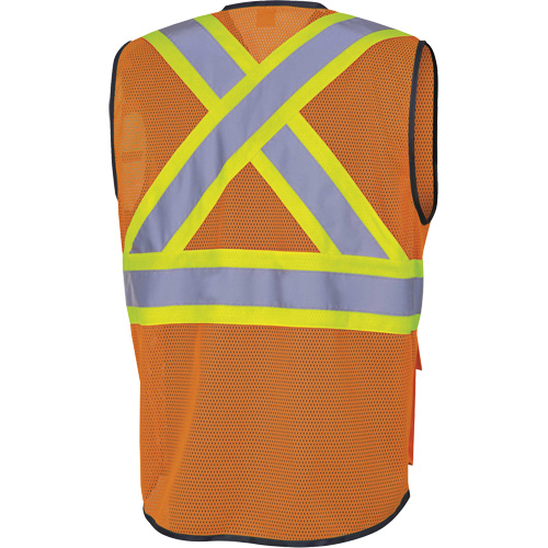 6960 Veste de s&eacute;curit&eacute; &agrave; maille en avant, Orange haute visibilit&eacute;, Moyen, Polyester Waymarc Industries Inc