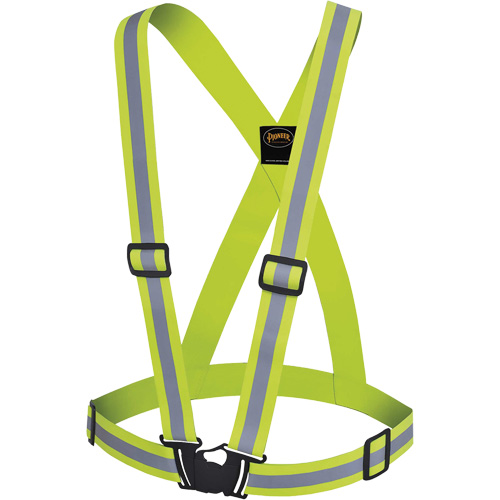 5497 Safety Sash, High Visibility Lime-Yellow, Silver Reflective Colour, One Size Waymarc Industries Inc