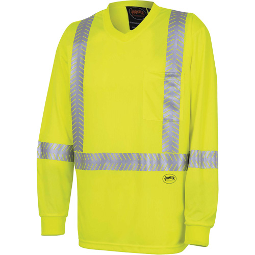 6905A Ultra-Cool Ultra-Breathable Long-Sleeved Safety Shirt, X-Small, High Visibility Lime-Yellow Waymarc Industries Inc