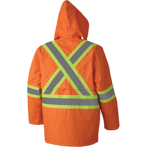 5608 Combinaison de pluie imperm&eacute;able 210D, Polyester/PVC, Petit, Orange haute visibilit&eacute; Waymarc Industries Inc