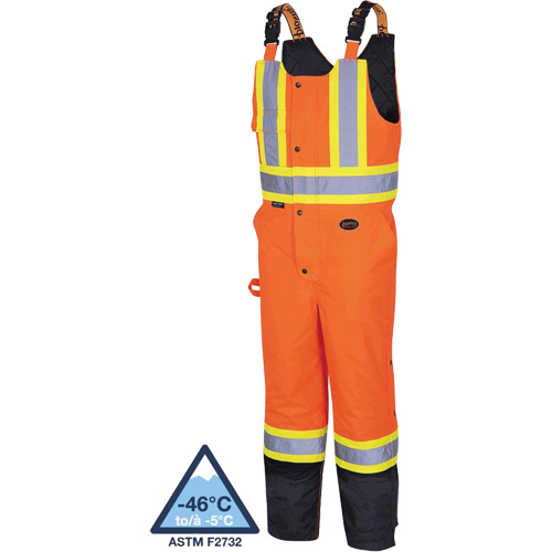 5040BB Salopettes matelass&eacute;es imperm&eacute;ables, Polyester, T-petit, Noir/Orange haute visibilit&eacute; Waymarc Industries Inc