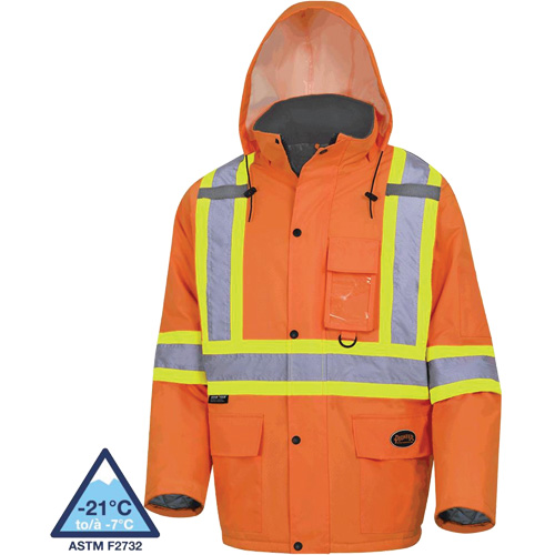 5030 Manteau de s&eacute;curit&eacute; matelass&eacute; imperm&eacute;able, Orange haute visibilit&eacute;, Petit Waymarc Industries Inc