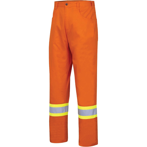 4461 Ultra-Cool Safety Pants, Cotton, 32, High Visibility Orange Waymarc Industries Inc