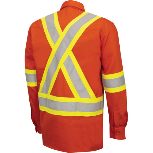 7743 Chemise de s&eacute;curit&eacute; ignifug&eacute;e FR-Tech, Petit, Orange haute visibilit&eacute; Waymarc Industries Inc