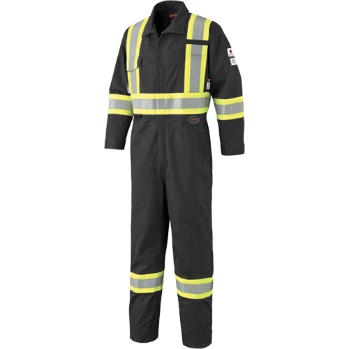 7702BKT FR-Tech&reg; Arc-Rated Coverall, Size 40 (Tall), Black, 10 cal/cm² Waymarc Industries Inc