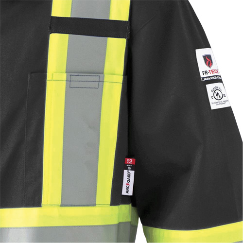 7702BKT FR-Tech&reg; Arc-Rated Coverall, Size 40 (Tall), Black, 10 cal/cm² Waymarc Industries Inc
