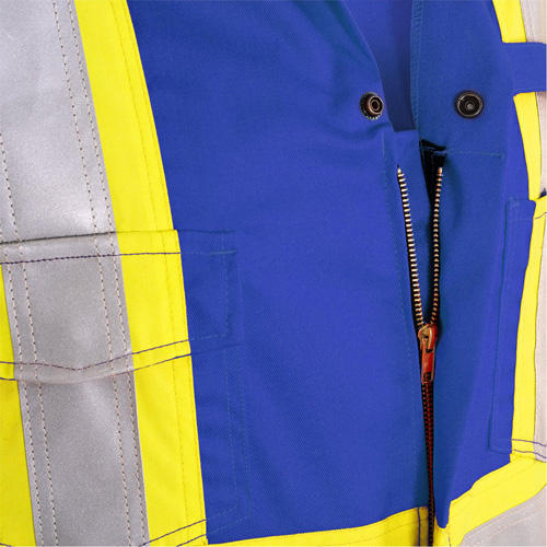 7706T Combinaison ignifuge FR-Tech avec fermetures &agrave; glissi&egrave;re aux jambes, Taille 40 (grand taille), Bleu royal, 9,7 cal/cm² Waymarc Industries Inc