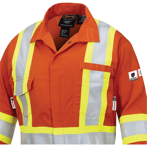 7702W Combinaison FR-Tech ignifuge/contre les arcs pour femme, Taille T-petit, Orange haute visibilit&eacute;, 10 cal/cm² Waymarc Industries Inc