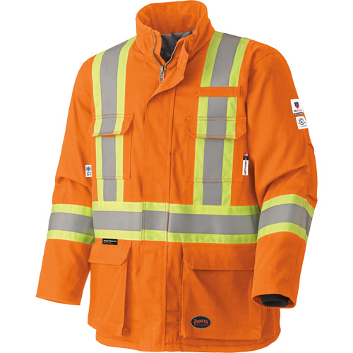 5533 Manteau de s&eacute;curit&eacute; ignifuge, Petit, Orange haute visibilit&eacute;, 58 cal/cm² Waymarc Industries Inc