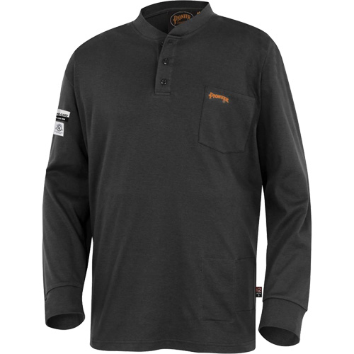 332 FR Interlock Henley Shirt, Small, Black Waymarc Industries Inc
