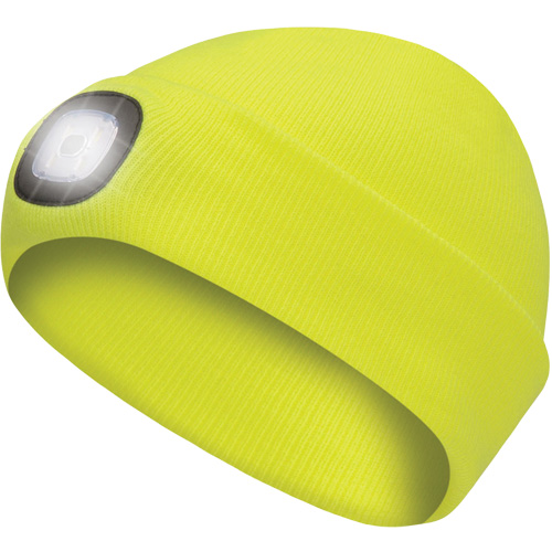 5676 Knit Toque with LED Headlight, Fleece Lining, One Size, High Visibility Yellow Waymarc Industries Inc