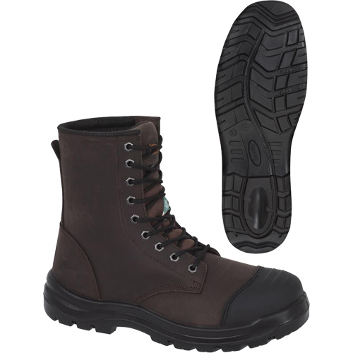 1028 Bottes de travail 8" marron, Cuir, Embout Acier, Taille 10 Waymarc Industries Inc