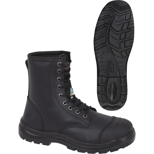 1027 Black 8" Work Boots, Leather, Steel Toe, Size 10 Waymarc Industries Inc