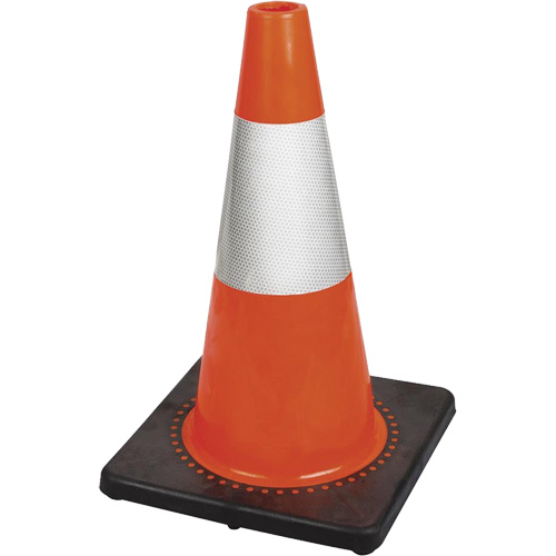181 Premium Flexible Safety Cone, 18", Orange, 6" Reflective Collar(s) Waymarc Industries Inc