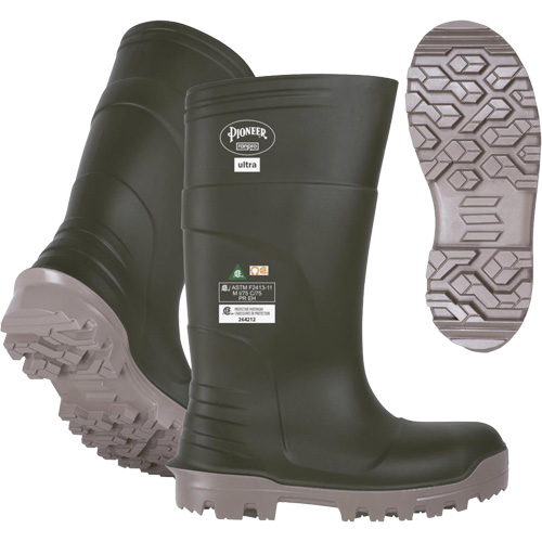 B105FUL.GR Pioneer Ultra Boots, Polyurethane, Steel/Composite Toe, Size 6, Puncture Resistant Sole Waymarc Industries Inc