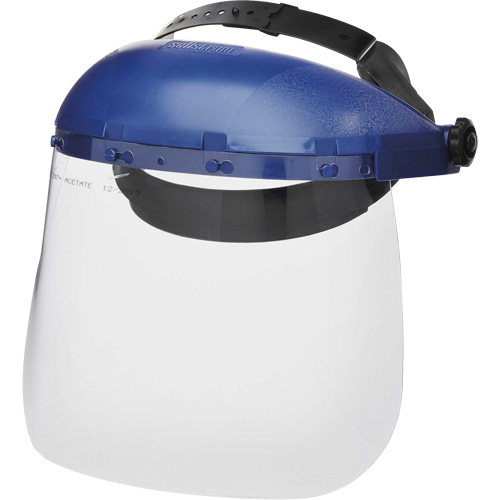 390 Premium Series Single Crown Uncoated Faceshield, Acetate, Ratchet Suspension Waymarc Industries Inc