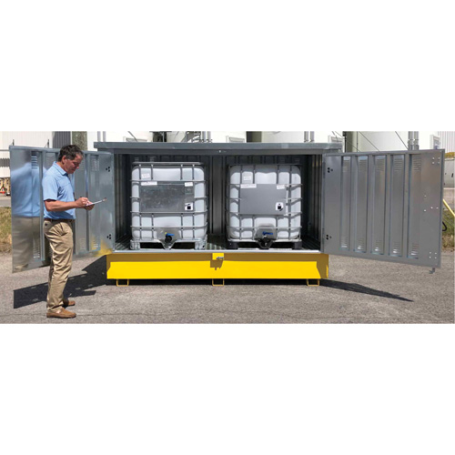 Ultra-Twin IBC en acier avec couvercle rigide, 123,4" lo x 73,4" la x 66,4" h, Capacit&eacute; de charge 12250 lb Waymarc Industries Inc