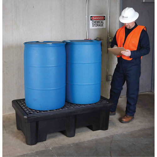2-Drum Economy Ultra-Spill Pallet&reg;, 66 US gal. Spill Capacity, 53" x 29" x 16.5" Waymarc Industries Inc