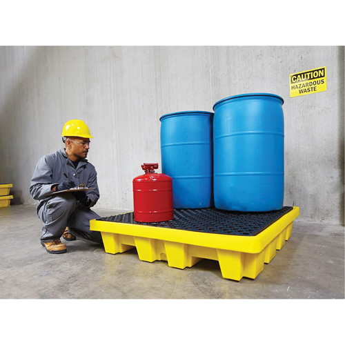 4-Drum Nestable Ultra-Spill Pallet&reg;, 66 US gal. Spill Capacity, 51" x 51" x 10" Waymarc Industries Inc