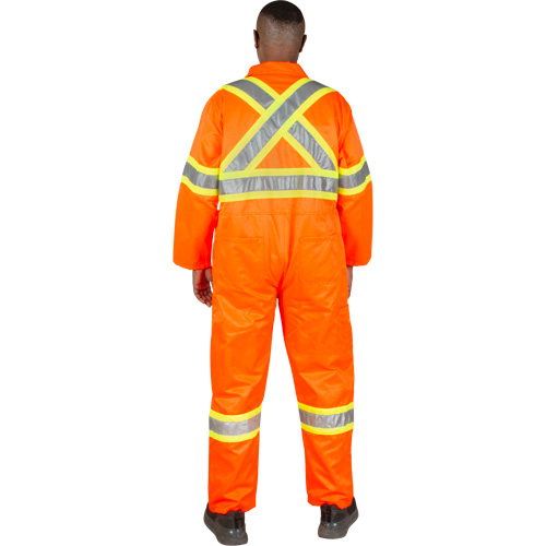Unlined Safety Coveralls, Small, High Visibility Orange Waymarc Industries Inc