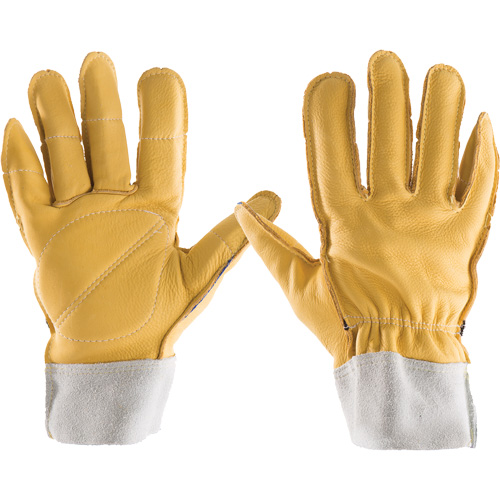 Gants tout cuir, 7/Petit, Paume en Cuir fleur, Poignet &eacute;lastique Waymarc Industries Inc