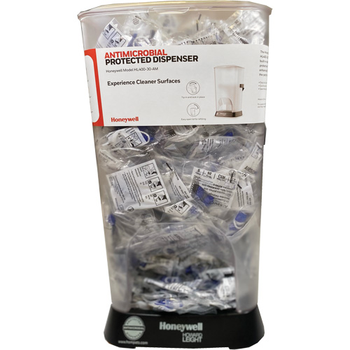 Distributeur de bouchons doreille filaires HL400 AM avec boîte de bouchons doreille AS-30W Waymarc Industries Inc