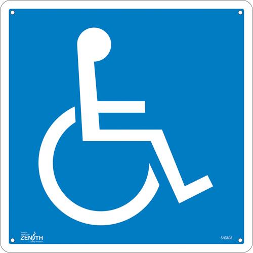 Enseigne de s&eacute;curit&eacute; conforme &agrave; la CSA - Handicap, 12" x 12", Aluminium, Pictogramme Waymarc Industries Inc