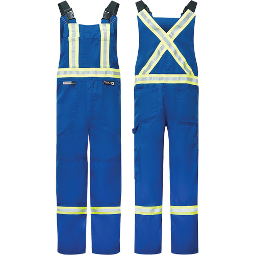 Westex&reg; DH Antistatic 6.5 oz. Flame Resistant Bib Pants, Small, Royal Blue Waymarc Industries Inc