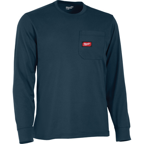 Gridiron Long-Sleeved Pocket-T-Shirt, Men's, Small, Blue Waymarc Industries Inc