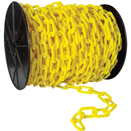 Chaîne de s&eacute;curit&eacute; en plastique robuste, Vert, Maillon de 2", 120' de long Waymarc Industries Inc