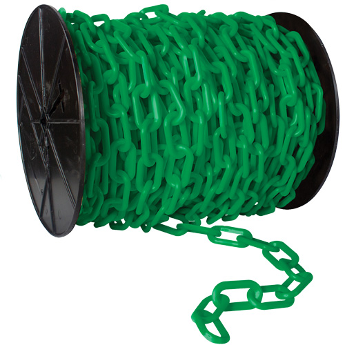 Chaîne de s&eacute;curit&eacute; en plastique robuste, Jaune, Maillon de 2", 100' de long Waymarc Industries Inc