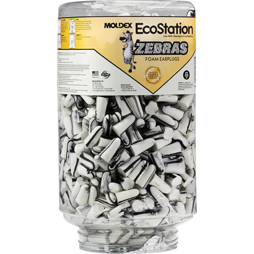Recharge de bouchons d'oreilles Zebra pour distributeurs de bouchons d'oreilles EcoStation, Vrac - Contenant Waymarc Industries Inc