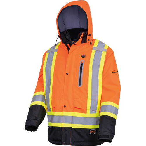 5407 Manteau de s&eacute;curit&eacute; imperm&eacute;able, isol&eacute;e et chauff&eacute;e, Hommes, Petit, Orange haute visibilit&eacute; Waymarc Industries Inc