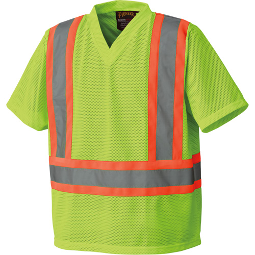 5993P Mesh Safety T-Shirt, Polyester, Small, High Visibility Lime-Yellow Waymarc Industries Inc
