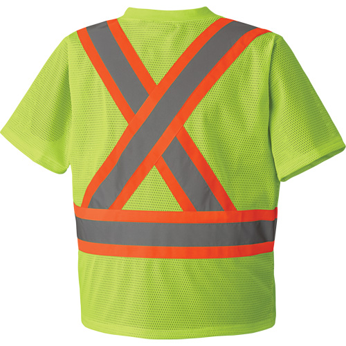 5993P Mesh Safety T-Shirt, Polyester, Small, High Visibility Lime-Yellow Waymarc Industries Inc